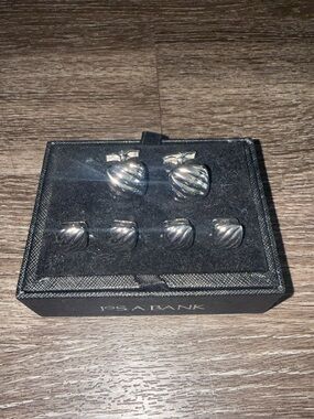 Silver cufflink & tuxedo stud set